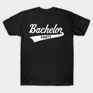 Bachelor Party (Stag Party / Team Groom / Lettering / White) T-Shirt